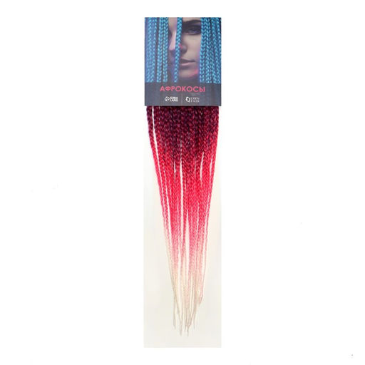 SIM-BRAIDS Афрокосы, 60 см, 18 прядей (CE), цвет фиолетовый/розовый/белый(#FR-25) - Queen fair фото 5