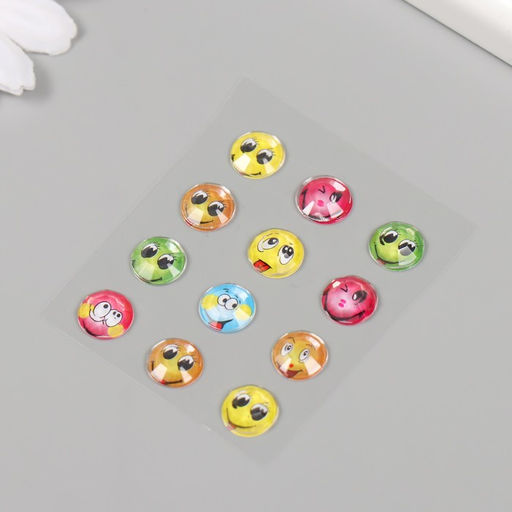 Цена за 10 шт. Наклейка акрил Смайлы 6х8 см - Simaland фото 3