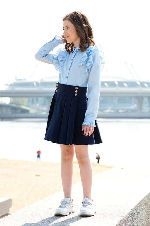 Жёлтая школьная блуза Mooriposh, модель 06114  фото 22