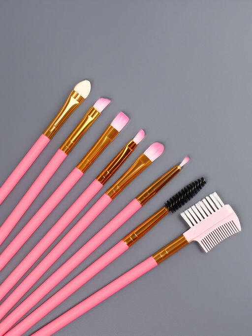 Набор кистей для макияжа COLOR POWER pink, 12 шт., футляр, розовый