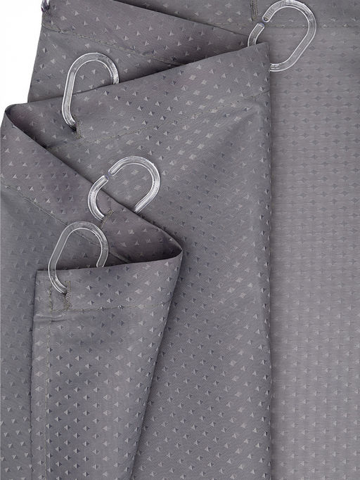 Шторка для ванной 200x180 тёмно-серый полиэстер - Denastia фото 3