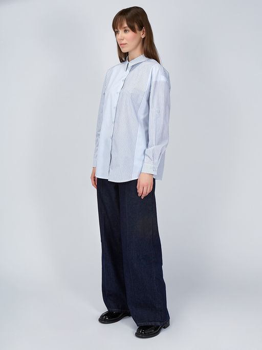 Рубашка полоса OD-918-1 серо-голубая - Tantino фото 4