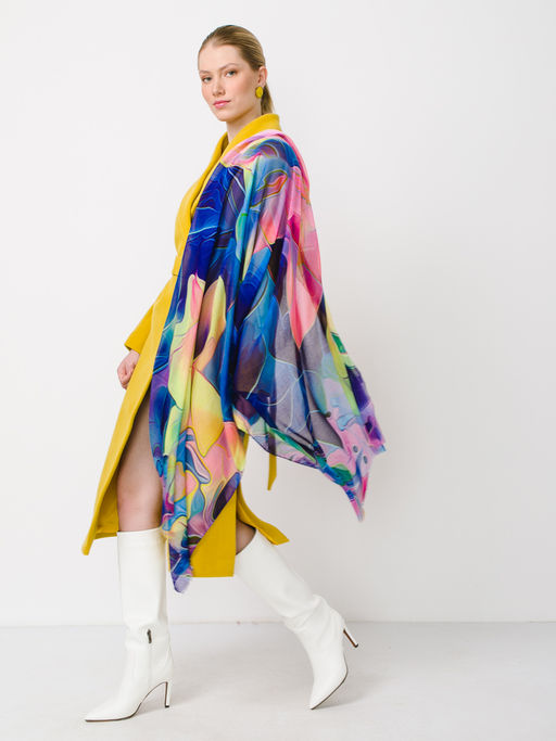 Большой мягкий очень нежный двусторонний палантин в стиле арт-деко - Tantino фото 4