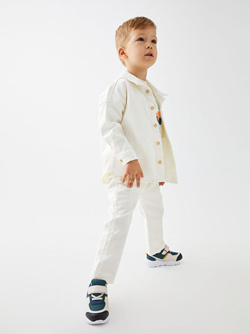 Bask?l? Uzun Kollu Erkek Bebek Jean G?mlek - Waikiki фото 2