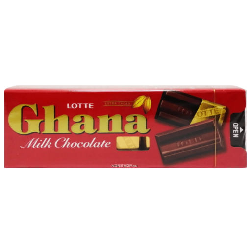 Молочный шоколад Ghana Lotte, Япония, 40 г Акция