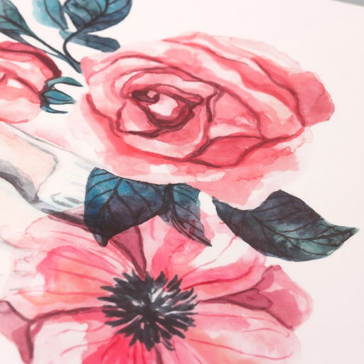 Наклейка интерьерная цветная Девушка в цветах, пластик, 30?45 см