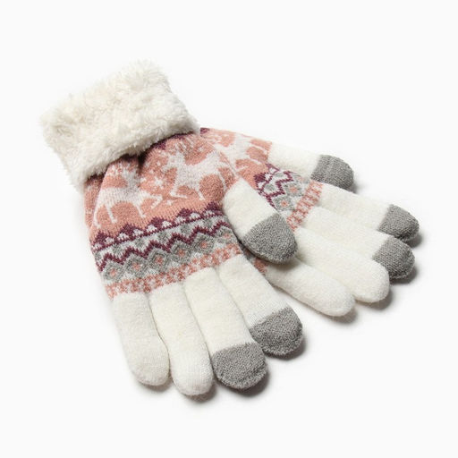 Перчатки женские на иск.меху MINAKU 22 см белый  фото 2