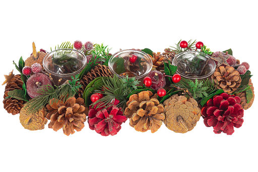 Новогоднее украшение подсвечник 36*14*8 см Тайна Рождества на 3 свечи прямоугольный - Elan gallery фото 3