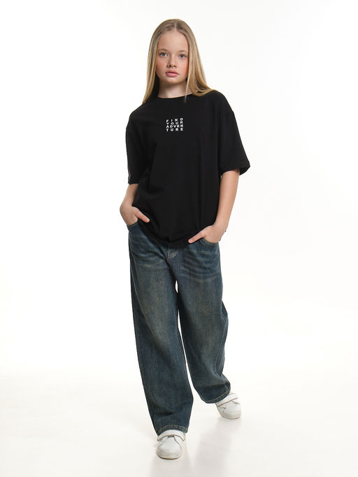 Футболка с принтом 22-9019 белый - Mini maxi фото 11