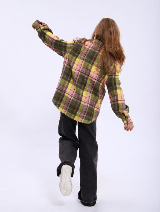 РБ015 Рубашка "Шерон" (розовый; жёлтый)