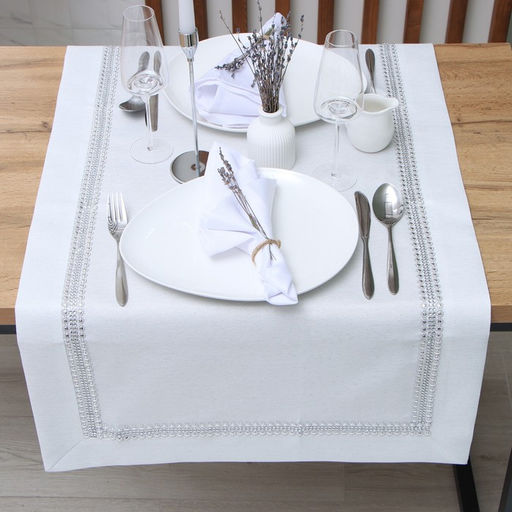 Дорожка Этель со стразами, 50 х 100 5 см, цвет белый, п/э  фото 4