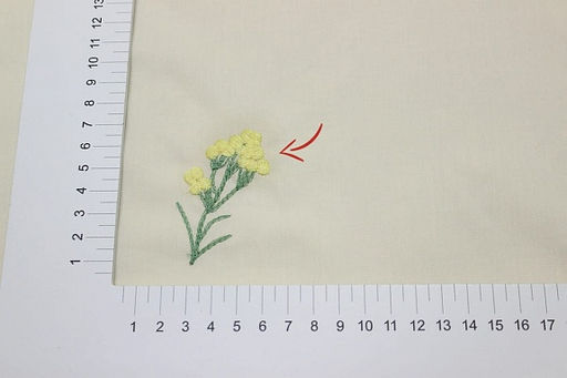 Перкаль Премиум с вышивкой Полевые цветочки цв.св.кремово-бежевый, СОРТ2, ш.1.53м, хл-100% - Купава фото 6