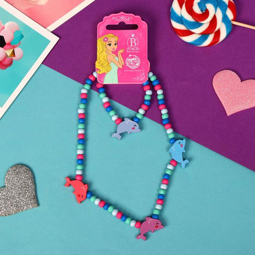 Набор детский «Выбражулька» 2 предмета: бусы, браслет, дельфины, МИКС