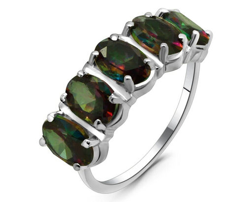 Кольцо из серебра мистик кварц, Киноа