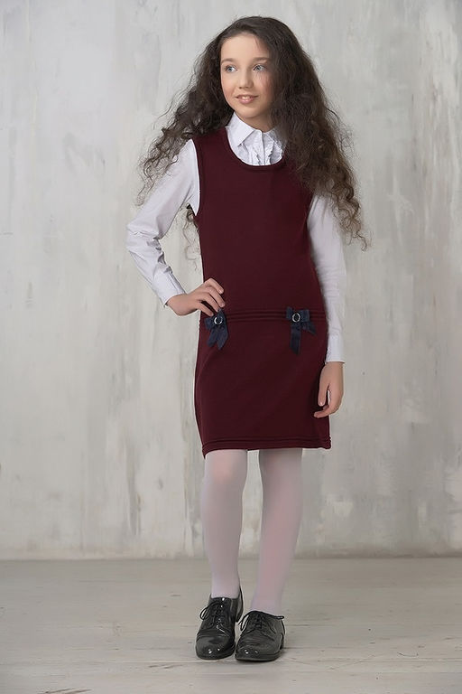 Сарафан для девочек 7067. 1096 бордо