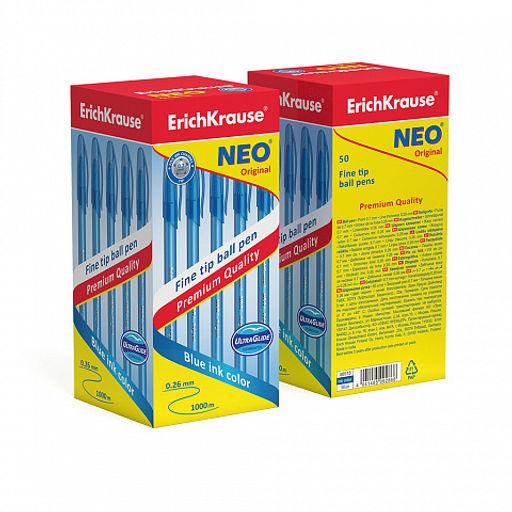 Цена за 50 шт. Ручка шариковая ErichKrause Neo® Stick Original 0.7, Super Glide Technology, цвет чернил черный (в коробке по 50 шт.)  фото 3