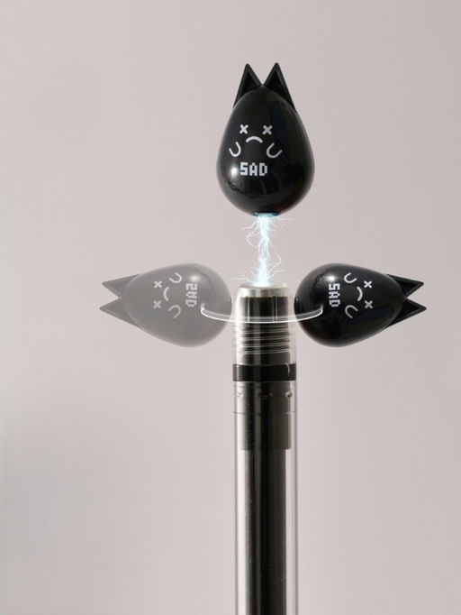 Ручка с магнитной насадкой "Lucky kitten", grey