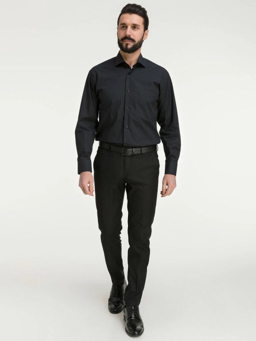 Сорочка мужская длинный рукав GREG 340/119/BLK