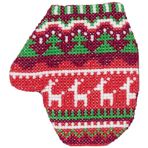 Klart набор для вышивания 8-393 Варежка с оленями 7.5 х 8.5 см