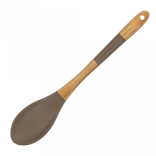Кухонный набор Linea BAMBOO 6 предметов: сервировочная лопатка, сервировочная ложка, шумовка, лопатка для спагетти, половник для супа, пластиковая подставка, силикон, бамбук, шоколадный, в коробке, Regent (Китай) - Домашняя мода фото 2