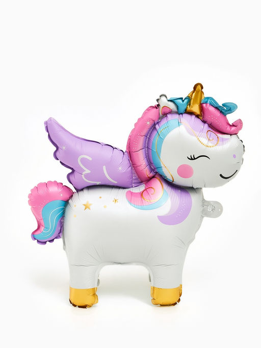 Цена за 5 шт. Воздушный шар фольгированный 22" «Единорог», фигура под возду