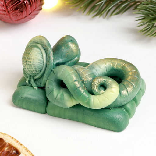 Цена за 2 шт. Фигурное мыло Змея Турист зеленый с позолотой - Мыльные штучки фото 3