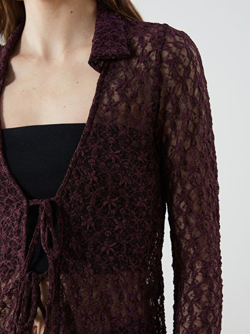 Polo Yaka Dantelli Kad?n H?rka