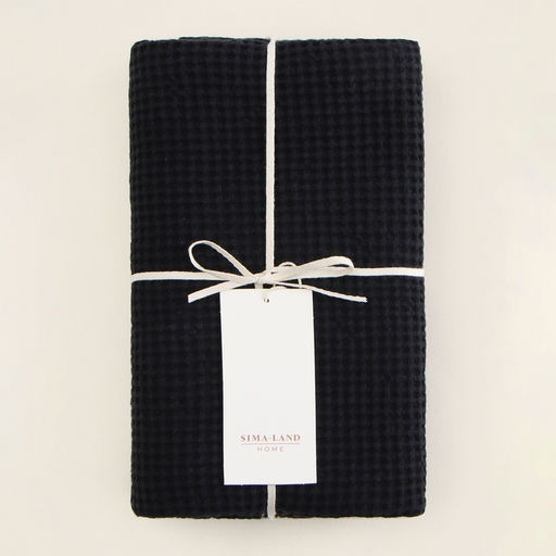 Полотенце вафельное SL HOME: Linen «Дарк Маре», 40×70 см, чёрное