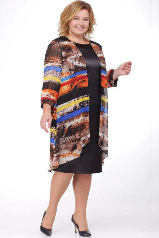 Платье с имитацией накидки - Almond фото 4