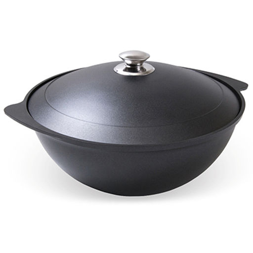 Казан для плова с антипригарным покрытием 4,5л, д35см "Традиция", h13см, литой, металлическая жаропрочная крышка (Россия)