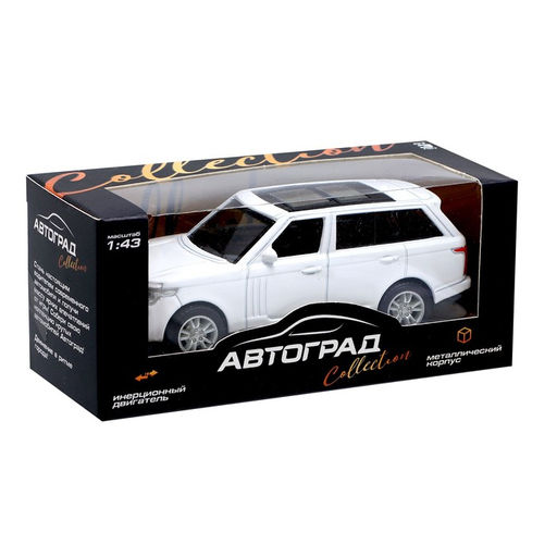 Машина металлическая «Джип», инерционная, масштаб 1:43, цвет белый