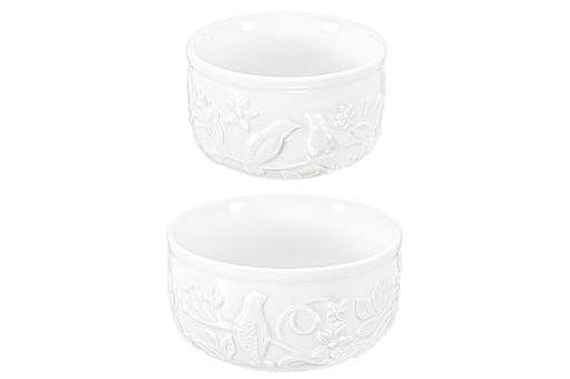 Набор салатников 2 пр. 250 мл 10,5*10,5*6 см + 550 мл 13*13*6,5 см "Птички на ветке" с пласт.крышк