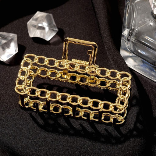 Цена за 2 шт. Крабик для волос «Дороти», прямой, 7 см, золото