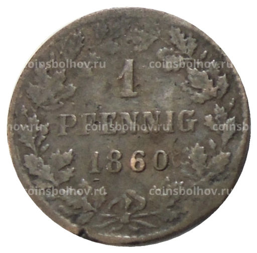 1 пфенниг 1860 года Германские государства Нассау