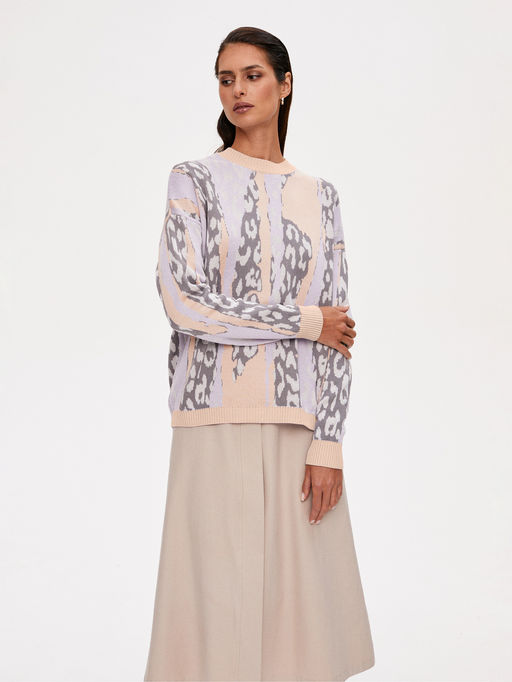 Джемпер с жаккардом леопард 421.070407/Персиковый - Seven senses фото 7