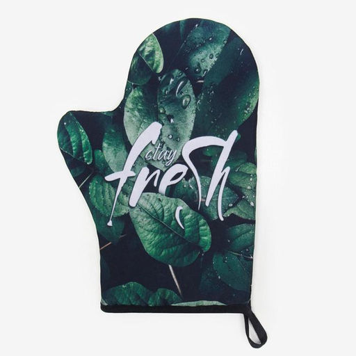 Варежка-прихватка Доляна Грин фрэш 24х32см,габардин, 35% х/л, 65% п/э, ватин 250г/м2  фото 2