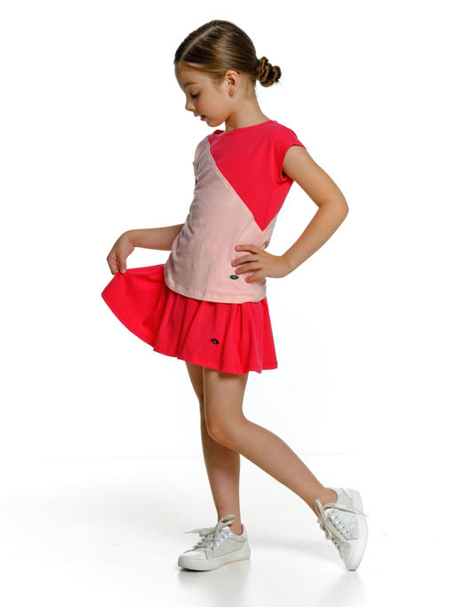 Футболка для девочки	 UD 3228 крем-розовый - Mini maxi фото 2