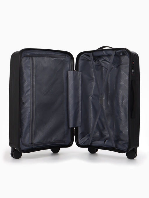 Чемодан на колесах 24", кодовый замок, 40×24×65 см, чёрный