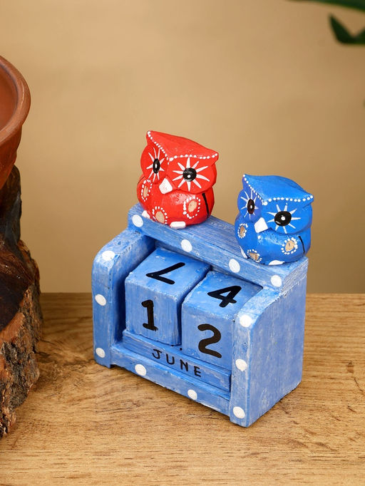 Календарь настольный Пара совят, 849.5 см, дерево, синий, красный - Simaland фото 4