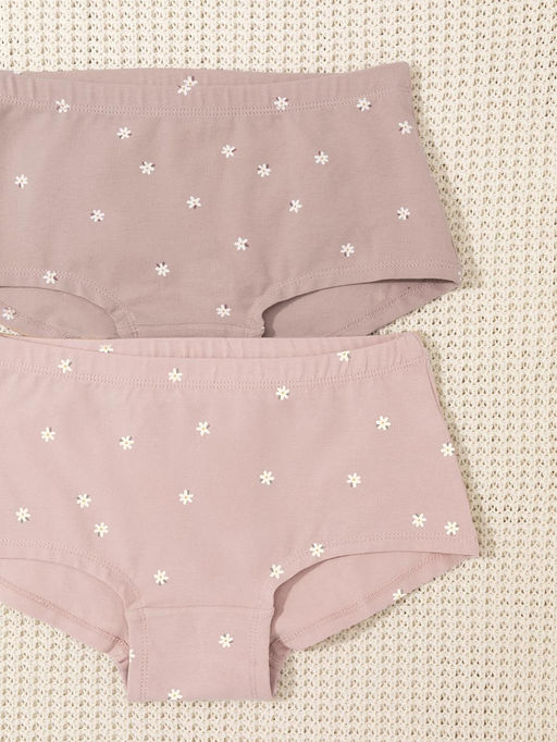 К 1968-2уп/кофейный,дымчатая роза,ромашки набор трусы для дев