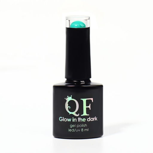 Гель лак для ногтей, GLOW IN THE DARK, 3-х фазный, 8мл, LED/UV, люминесцентный, цвет мятно-бирюзовый (20) - Queen fair фото 7