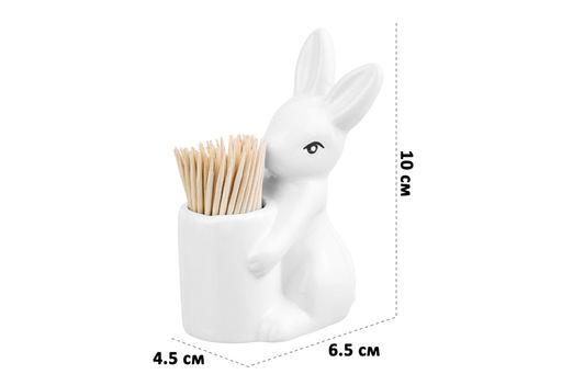 Вазочка п/зубочистки 6,5*4,5*10 см "Зайчик" + зубочистки
