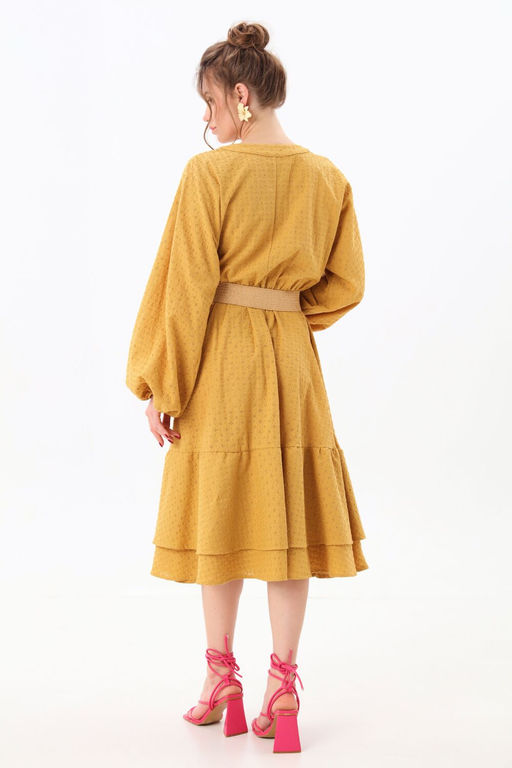 Платье NIKVA н974-1 горчица  фото 6