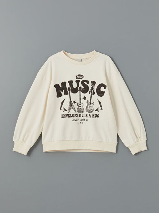 Bisiklet Yaka K?z ?ocuk Sweatshirt