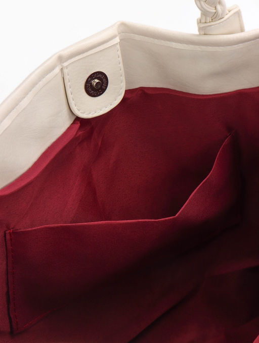 Сумка - шоппер женская на молнии, 44×10×29 см, однотонная, белая