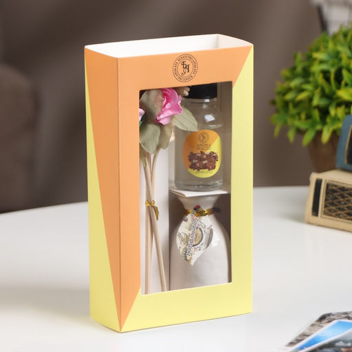 Набор подарочный с диффузором «Ваза с цветком» шоколад, «Богатство Аромата»