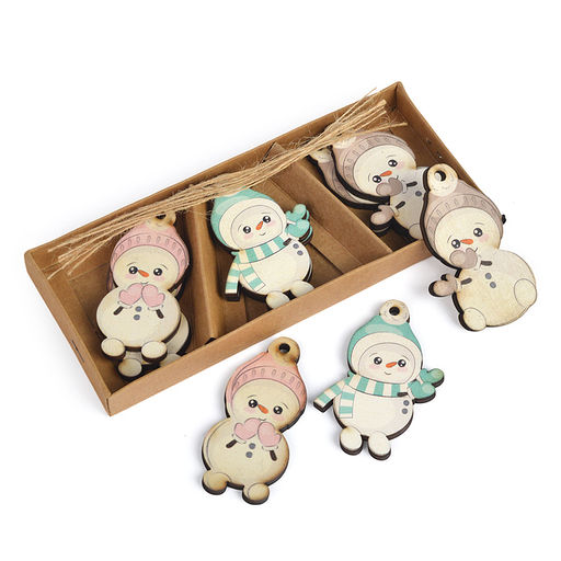 Набор новогодних украшений "Малыш снеговик" (7,5 см х 9шт) в коробке