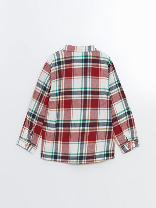 Uzun Kollu Ekose Desenli Erkek ?ocuk Oduncu G?mlek