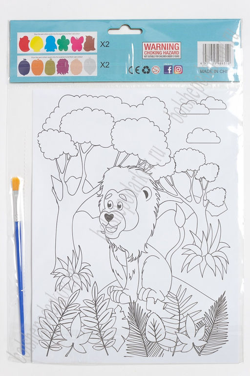 Раскраска с красками 19,5*26 см (2 листа) SF-5666, №1 - Больше подарков фото 2