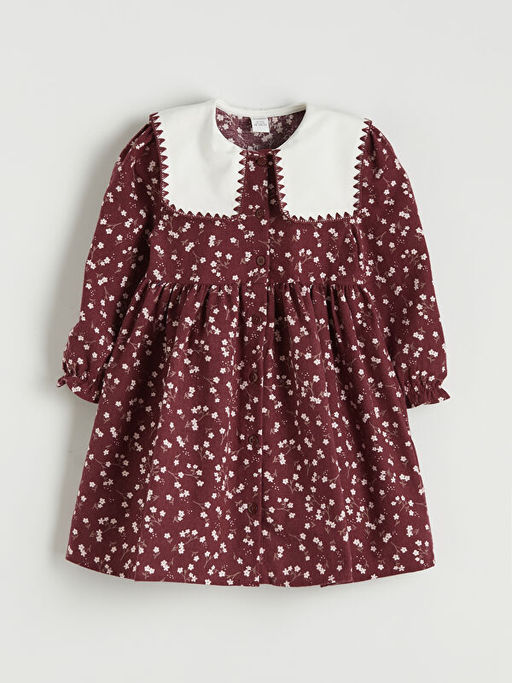 Bebe Yaka ?i?ekli K?z ?ocuk Elbise